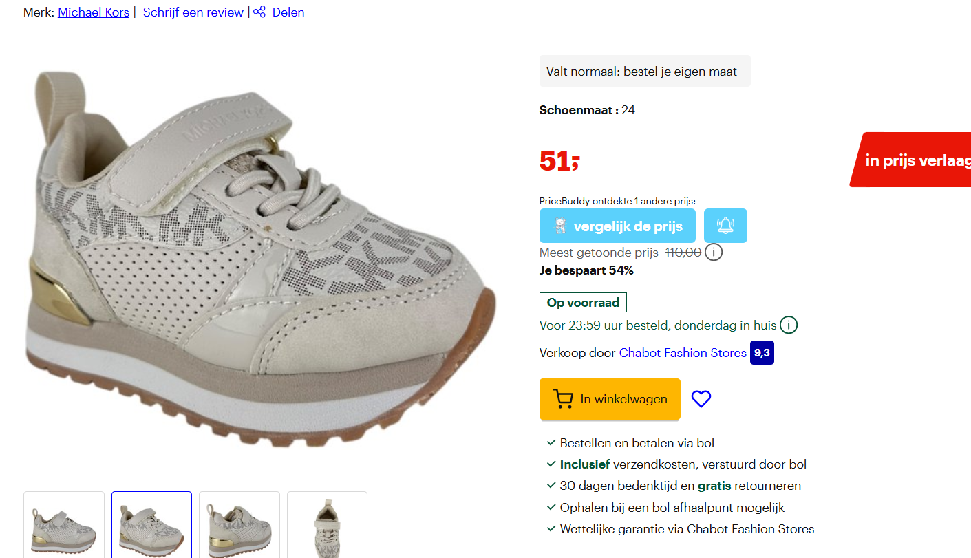 Michael Kors Meisjes Sneaker in veel maten beschikbaar bij bol