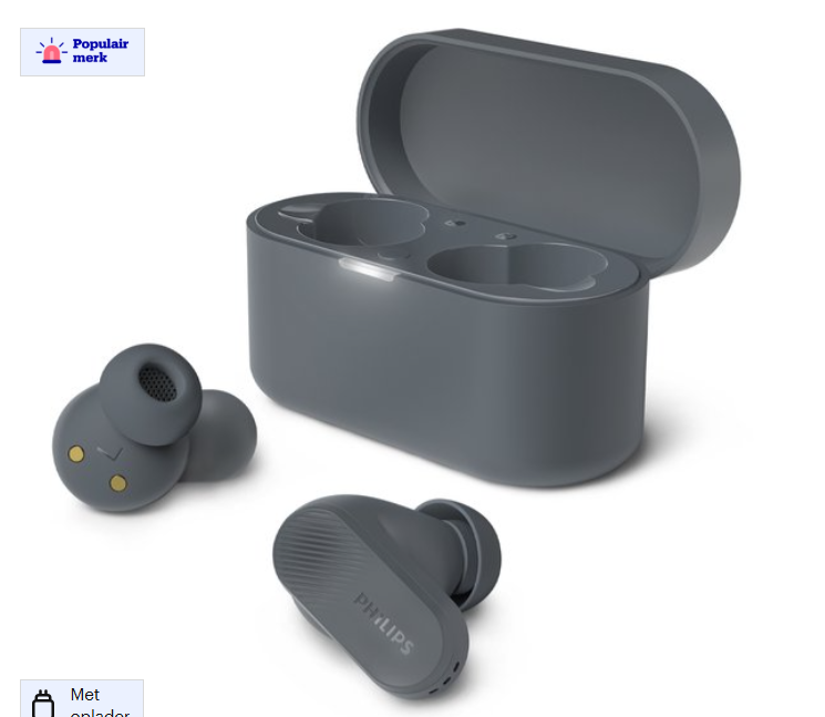 PHILIPS TAT3509 Noise Cancelling True Wireless In-Ear Bluetooth Oortjes bij bol