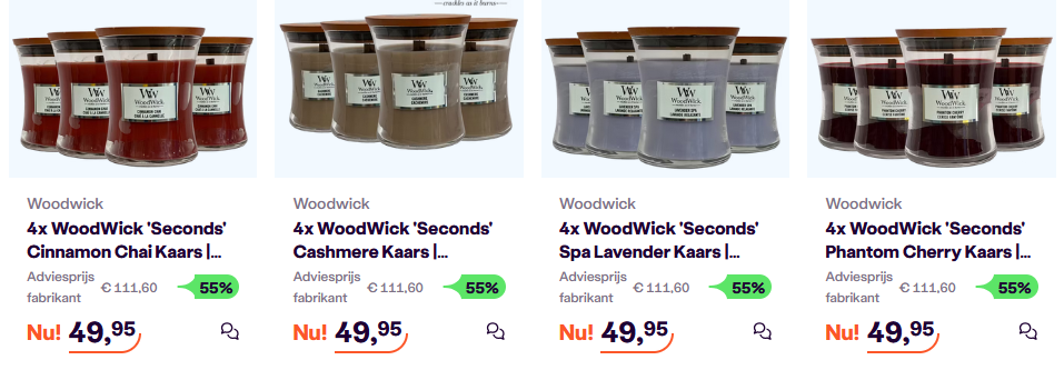 Tot 66% korting op Woodwick, Spaas & Yankee Candle