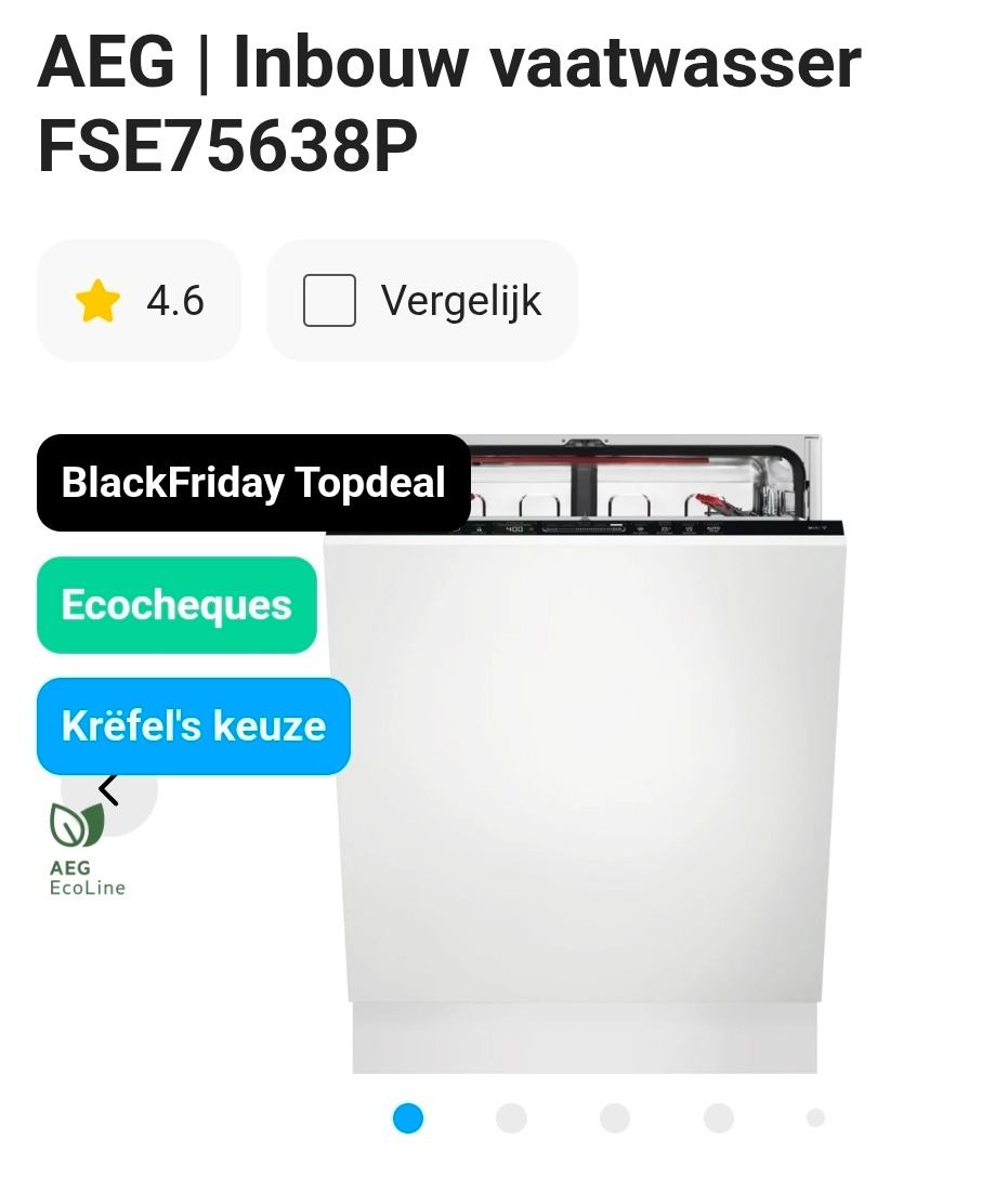 AEG Inbouw vaatwasser FSE75638P -36% bij Krëfel