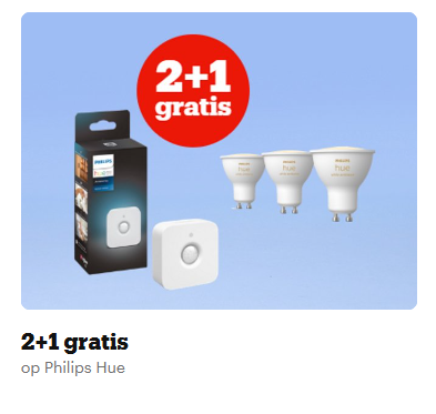 2+1 gratis op Philips Hue
