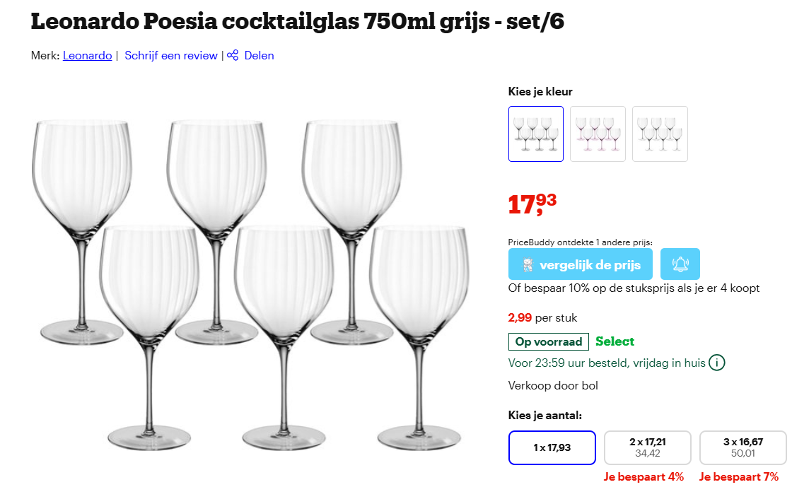 Set 6 cocktailglazen Leonardo Poesia aan topprijs bij Bol