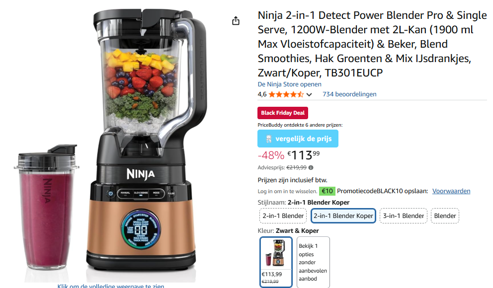 Ninja Detect Blender Pro & Smoothie Maker -53%