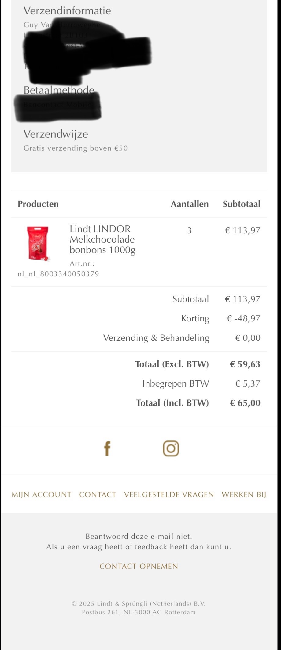 Lindor melkchocolade