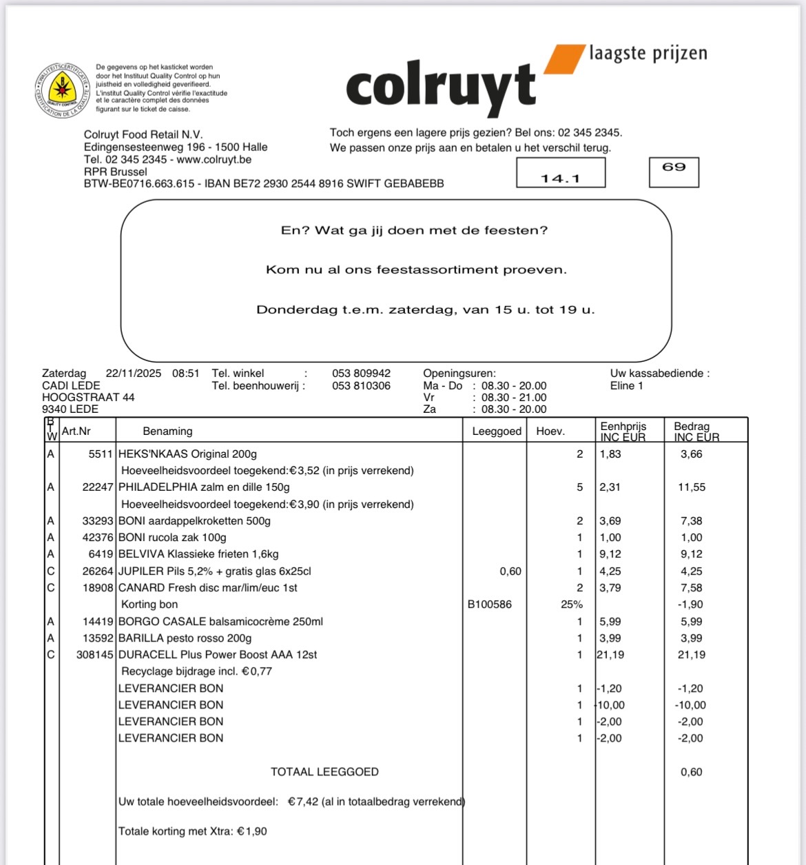 Colruyt koopje o.a canard in combi met wowi bon