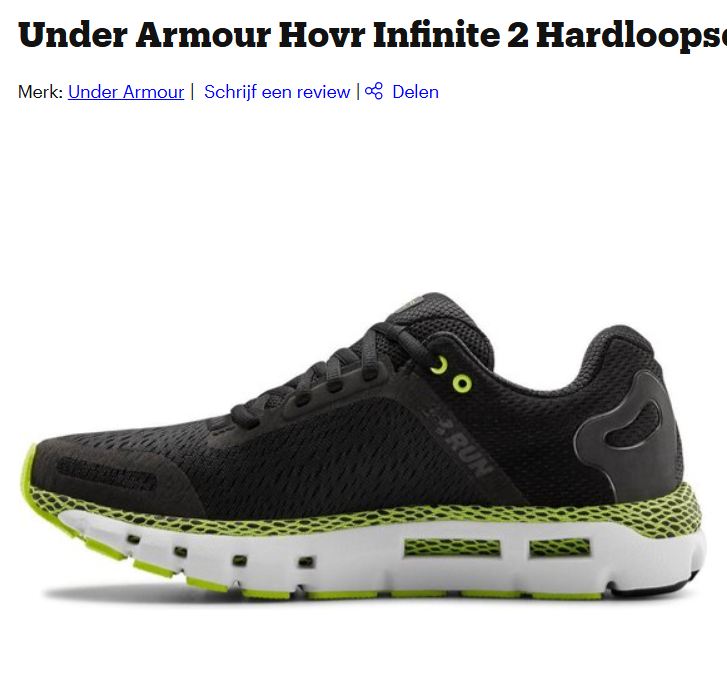 Under Armour Hovr Infinite 2 Hardloopschoenen Heren verschillende maten met hoge kortingen