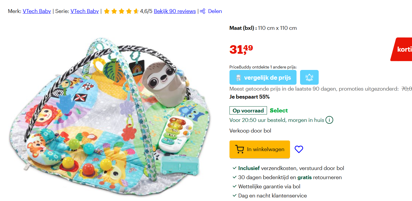 VTech Baby Dierenvriendjes Speelmat 7-in-1 voor 31.49€
