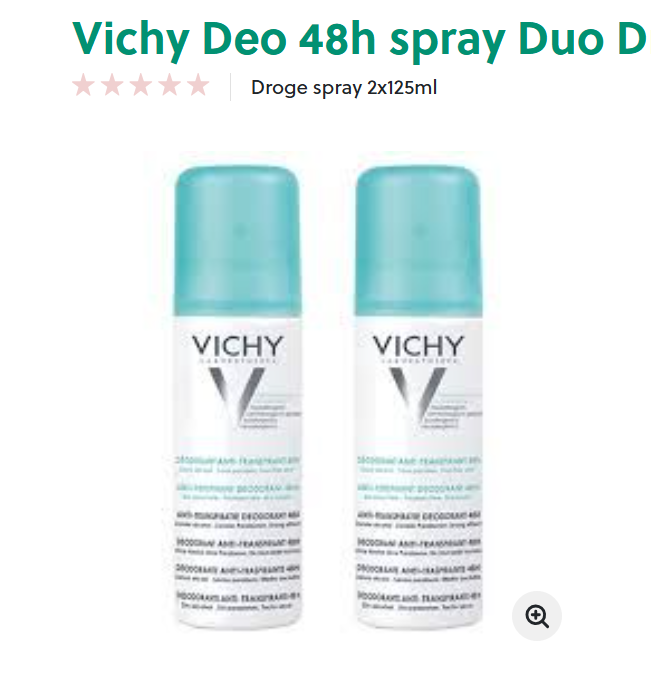 Vichy Deo 48h spray Duo Droge spray 2x125ml goedkoopste bij Viata
