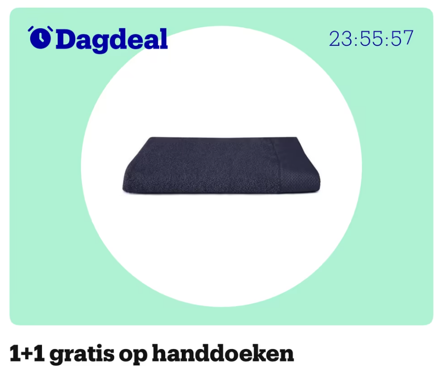 1+1 gratis op handdoeken