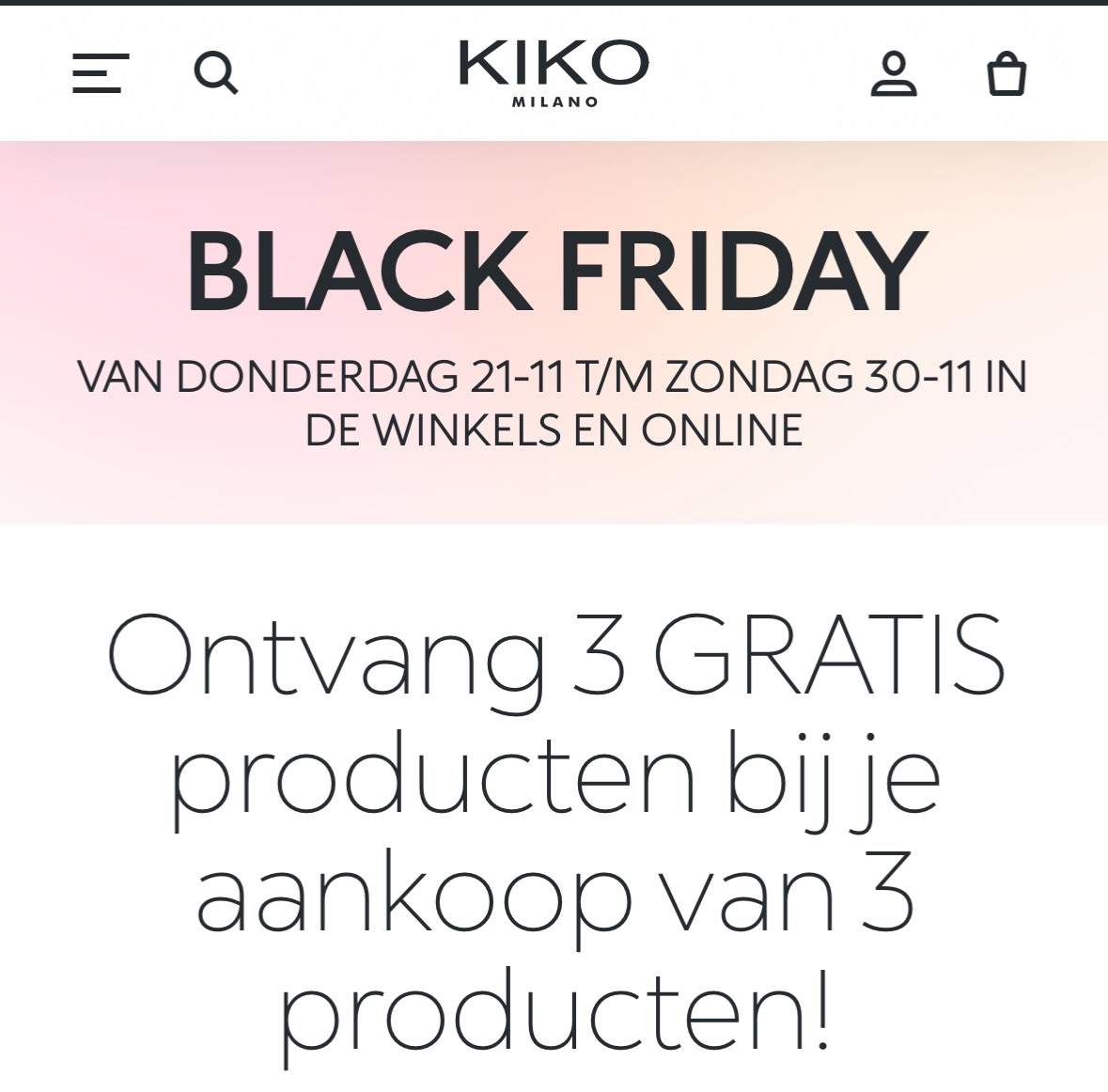 3 + 3 gratis bij KIKO cosmetics
