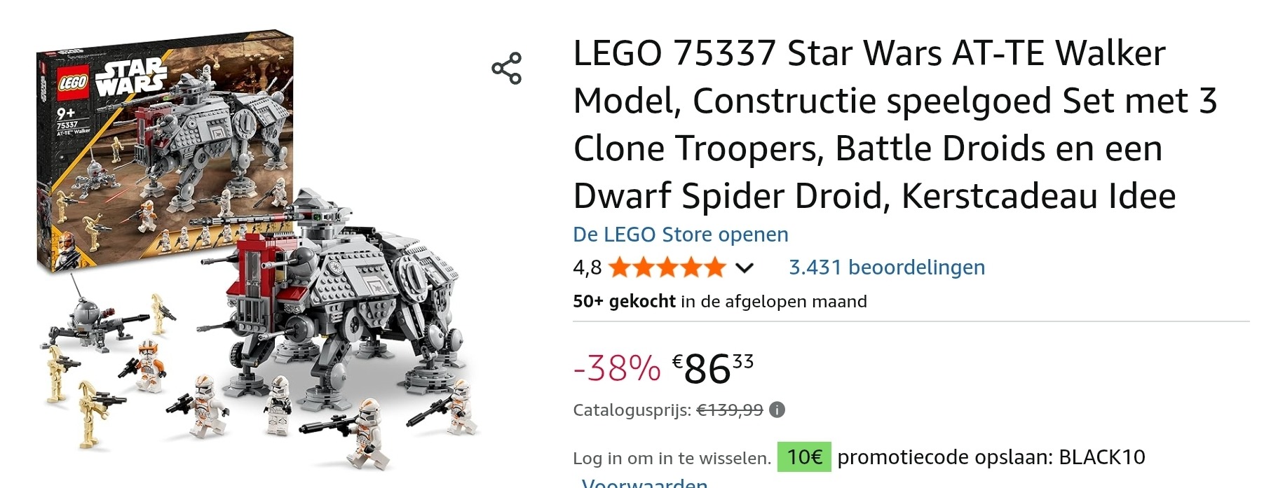 LEGO 75337 Star Wars AT-TE Walker -45%
