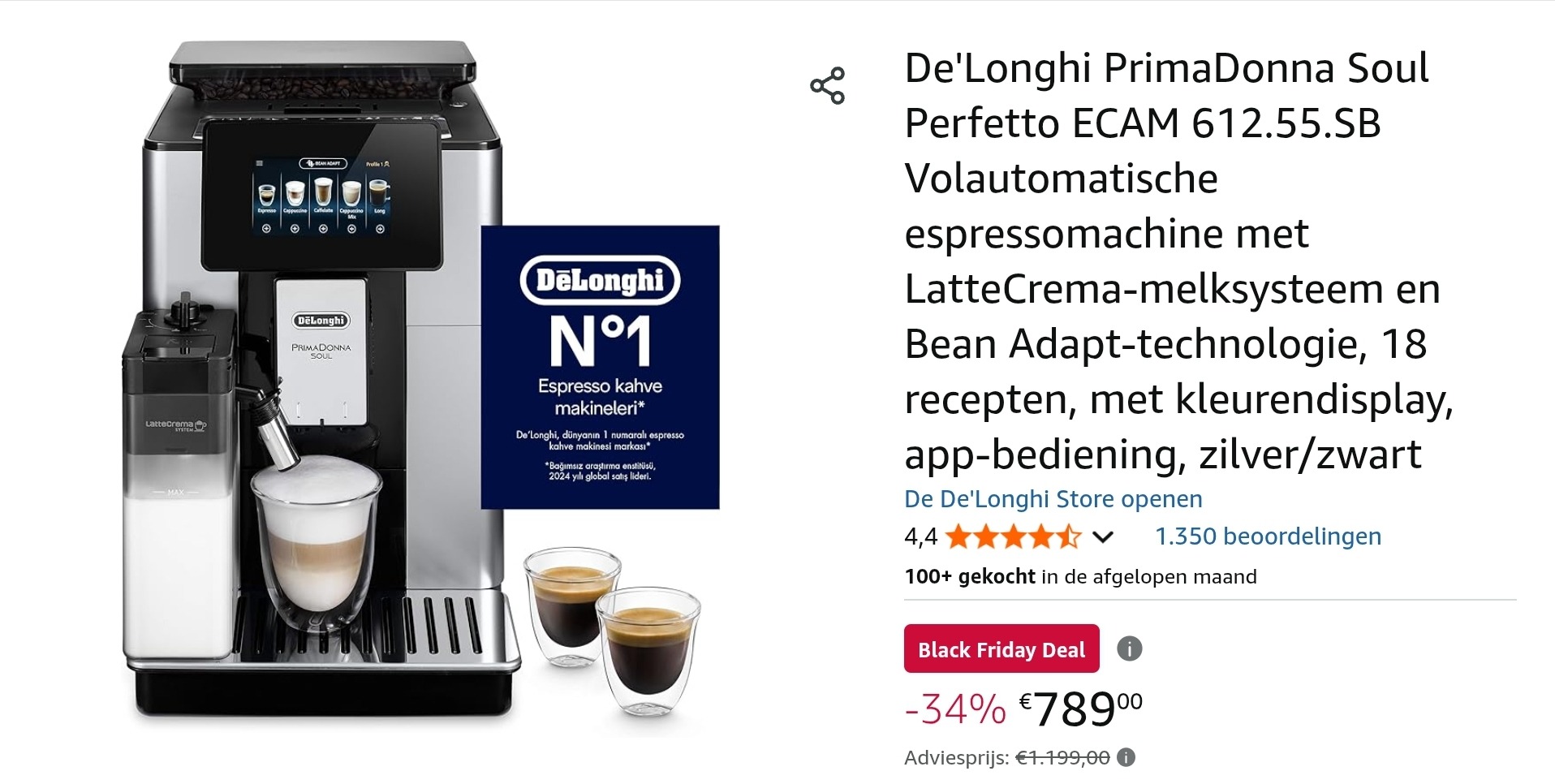 De'Longhi PrimaDonna Soul Volautomatische espressomachine