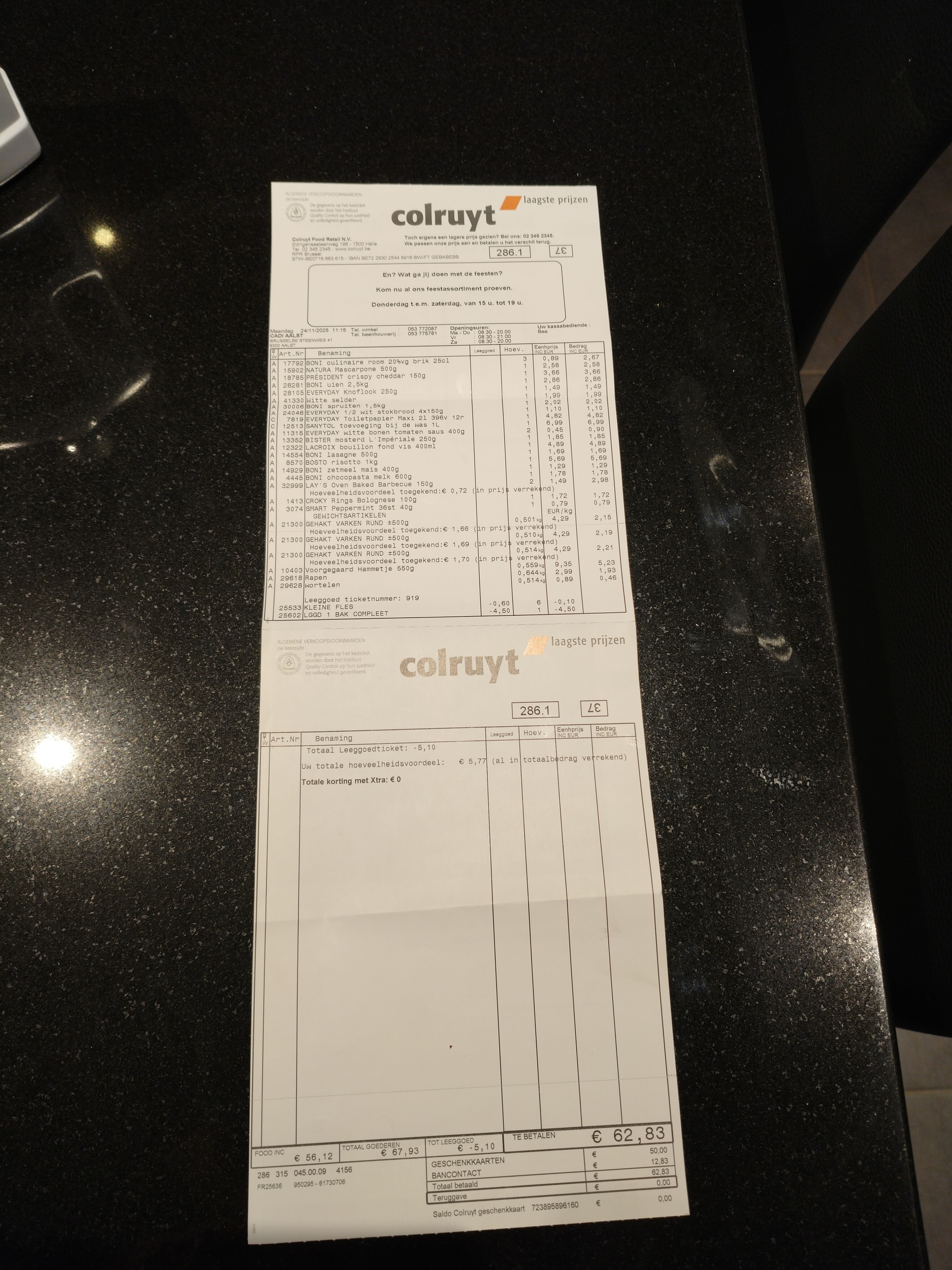Gehakt €4,29 per kg en 100% cashback Sanytol bij Colruyt