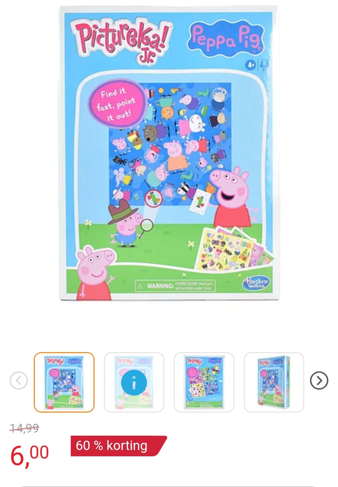 Hasbro pictureka junior Peppa Pig zoekspel -60%