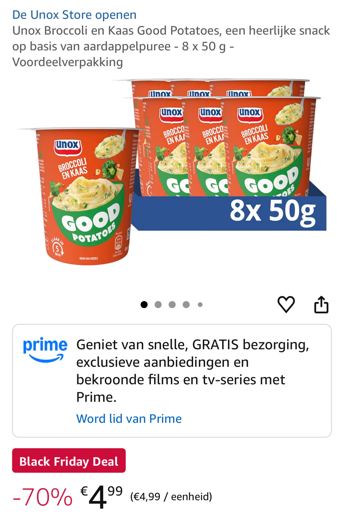 Unox Broccoli en Kaas Good Potatoes