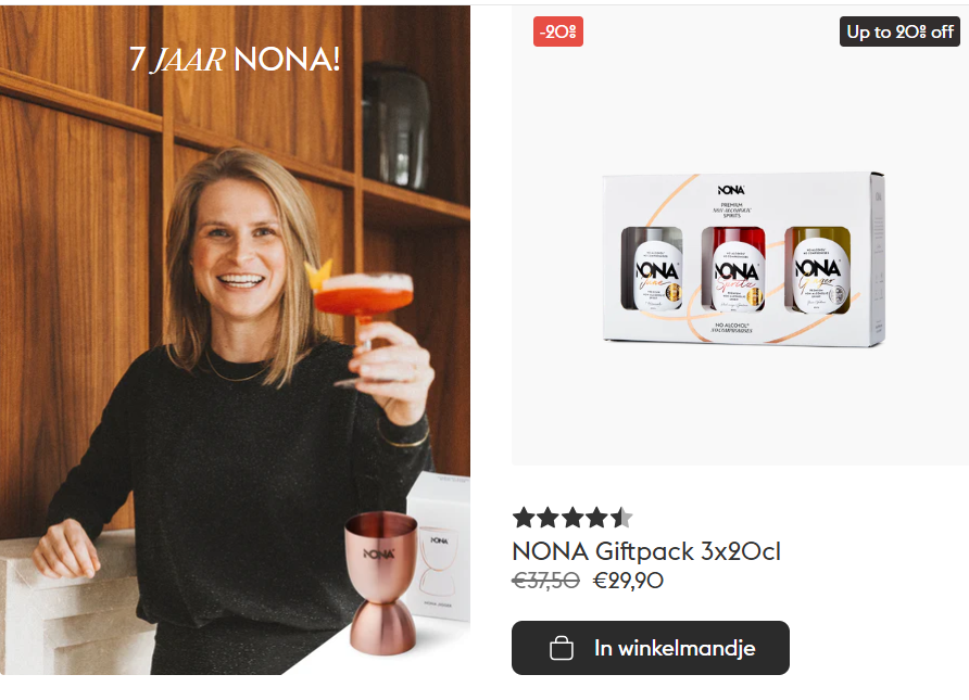Tot -20% op Nona drinks & gratis jigger t.w.v. €8,90