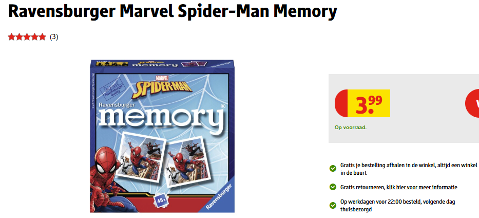 Memory spellen Ravensburger voor maar €3,99 bij Kruidvat