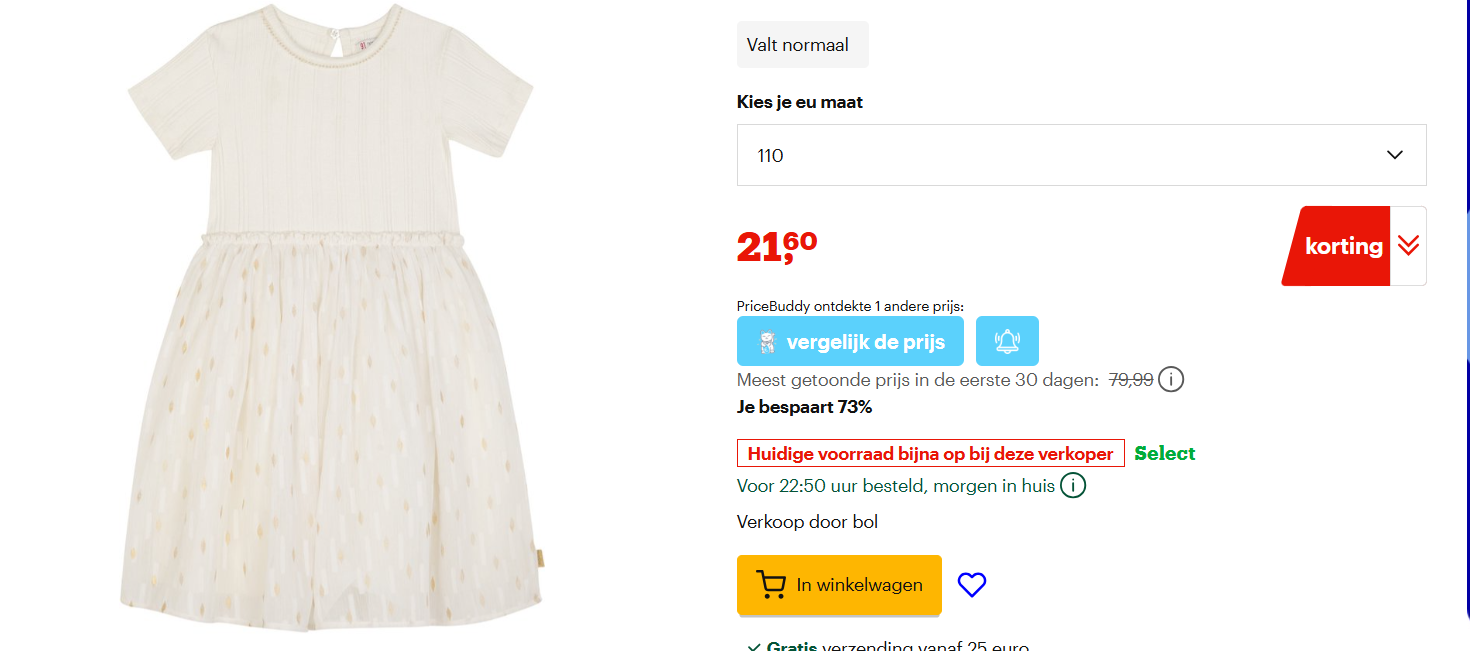 Noppies meisjes kleedje maat 110 bij bol met 73% korting