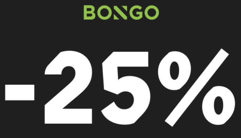 25% korting op alles bij Bongo