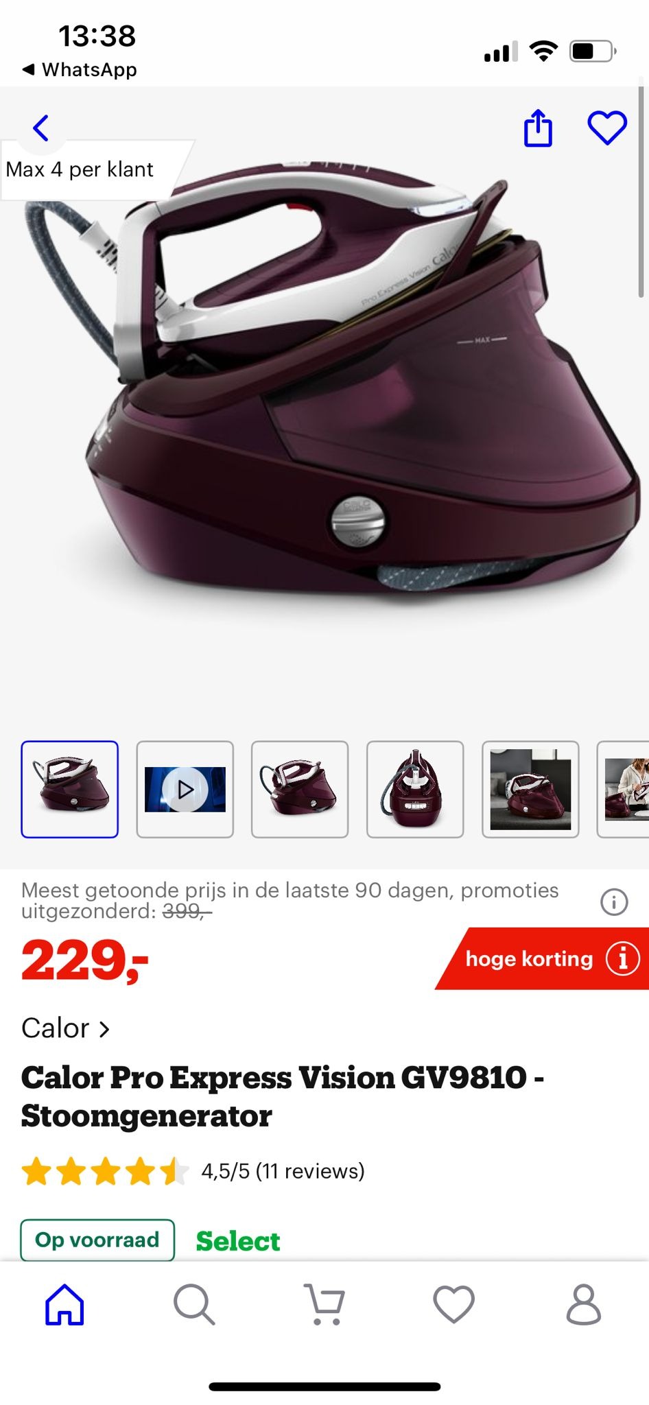 Image of stoomstrijkijzer