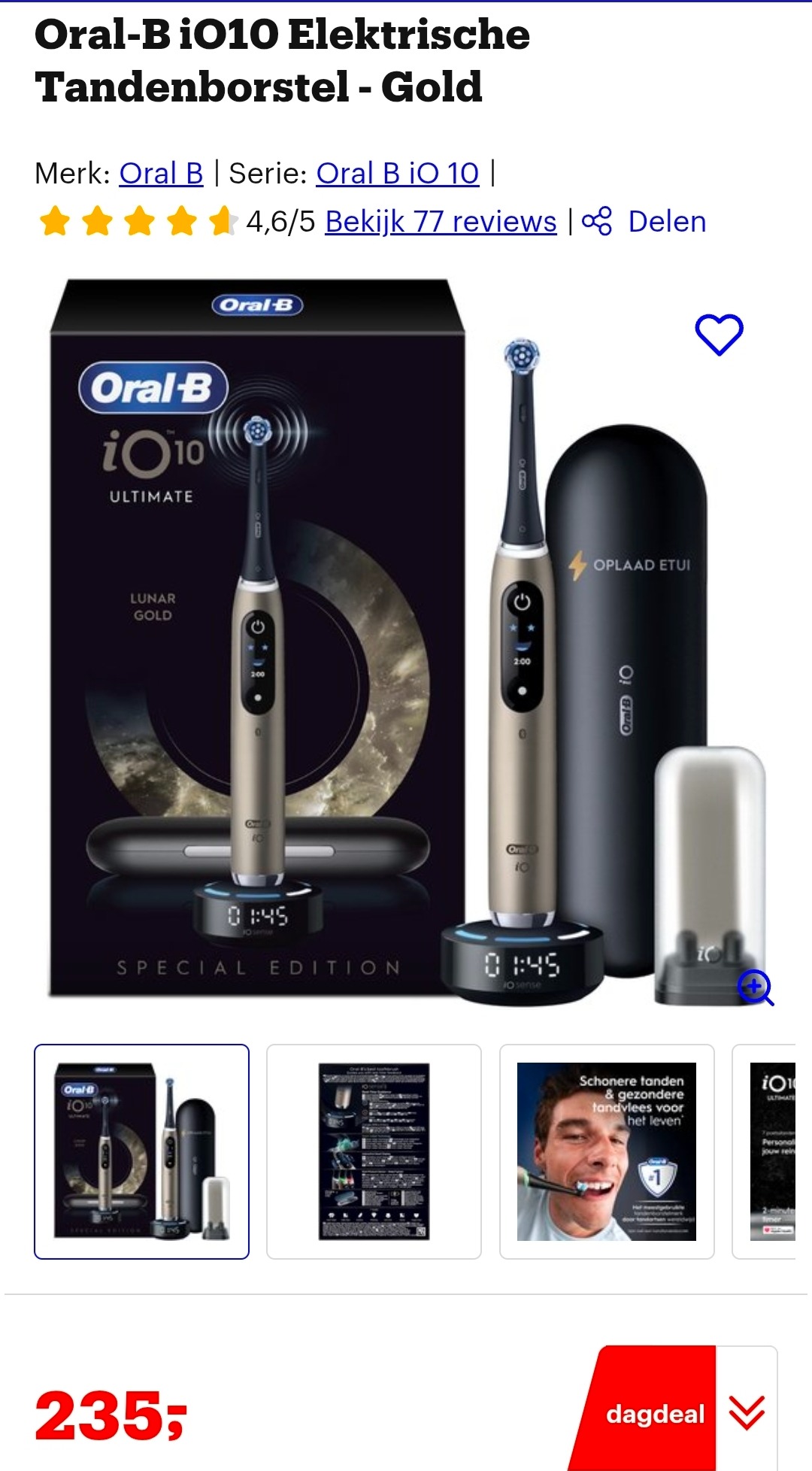Oral-B iO10 Elektrische Tandenborstel Gold