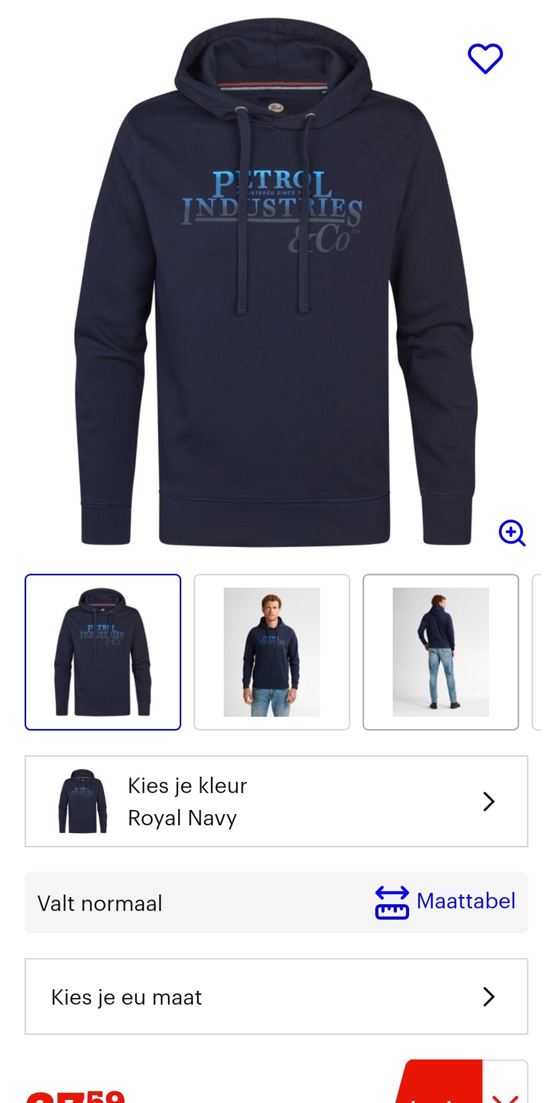 Blauwe petrol hoodie -40%