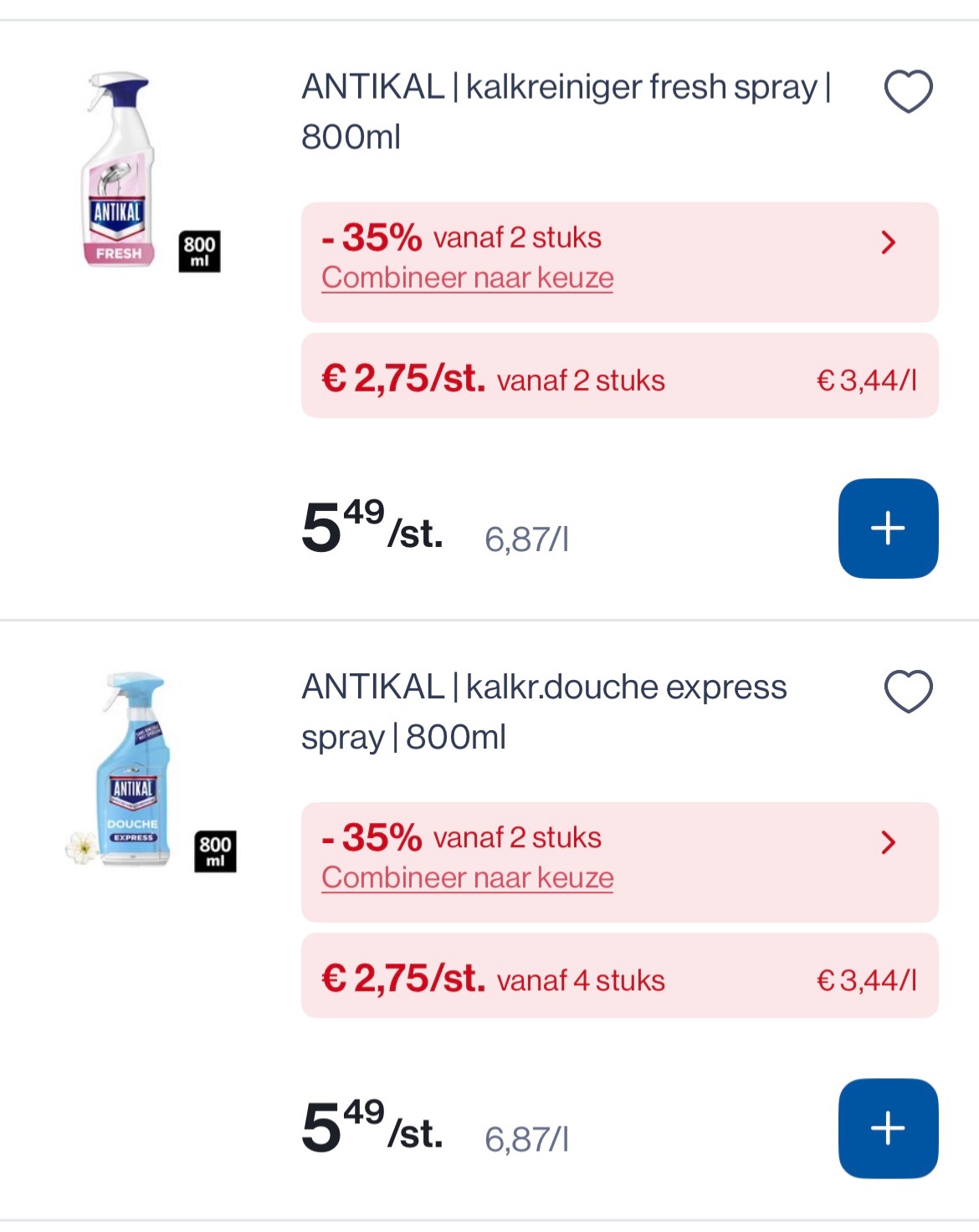 Antikal en me propre spray met dubbele korting