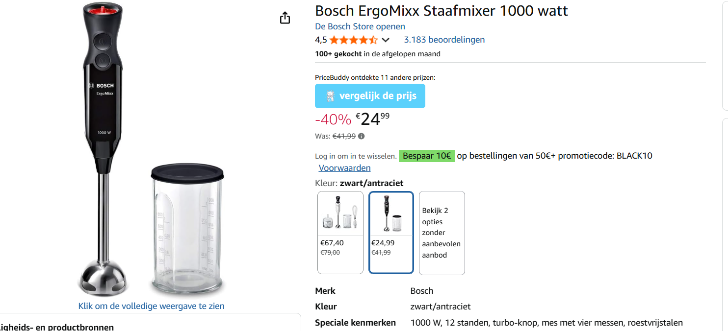 Bosch staafmixer laag geprijsd