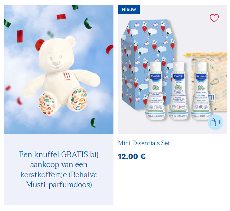 Gratis knuffel bij Musti geschenkset 🩵 Mustela