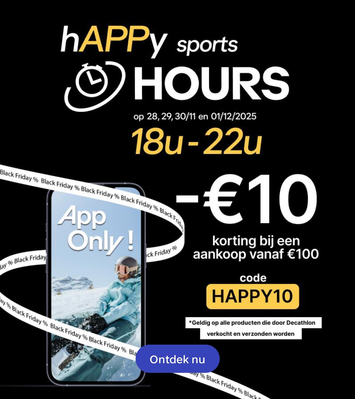 10% korting bij Decathlon tot 22u!