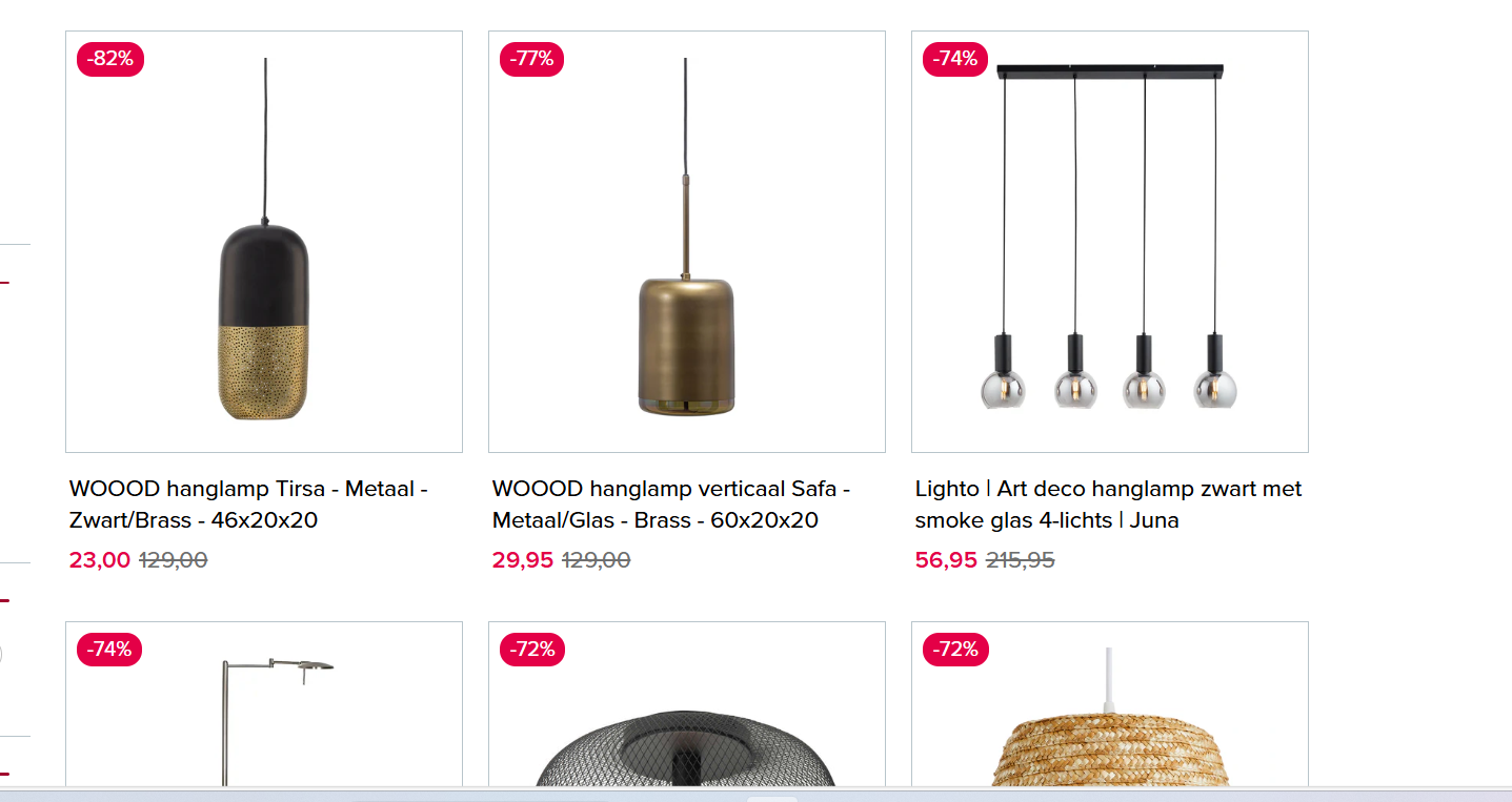 70% tot 82% Korting op verlichting gebundeld + gratis verzenden