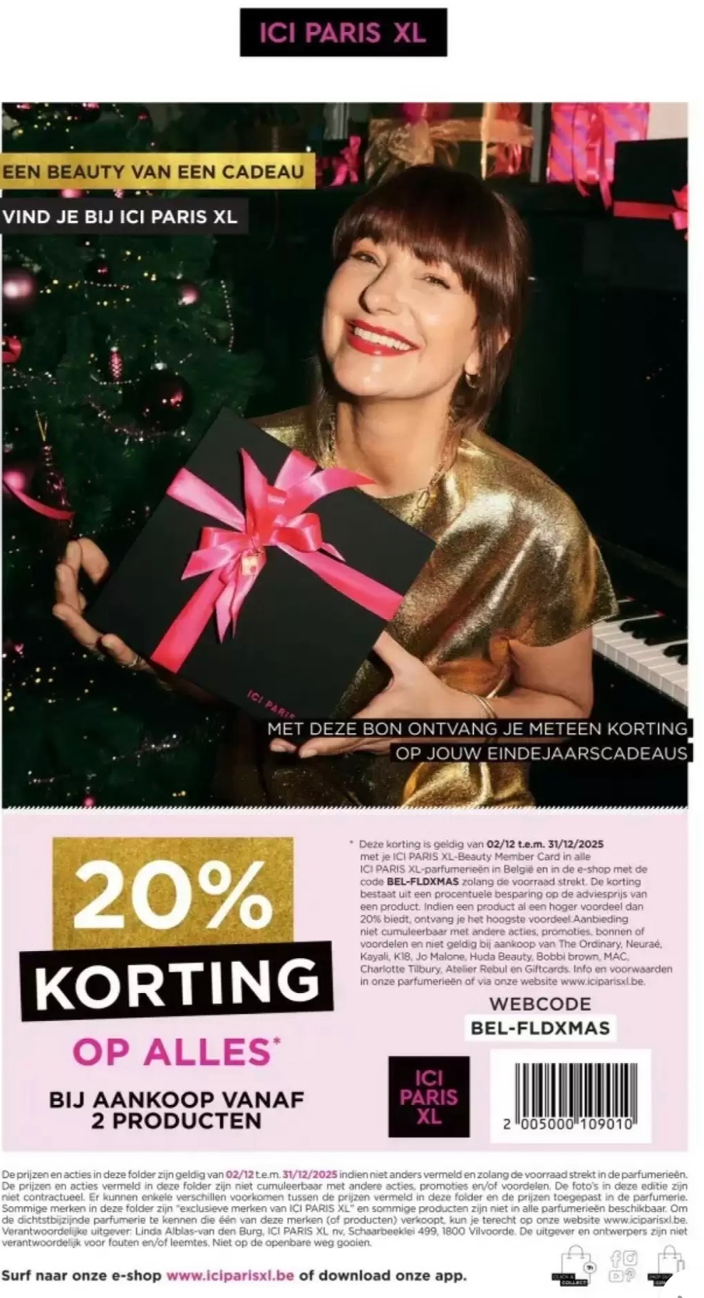 20% korting op alles bij aankoop vanaf 2 producten bij ici PARIS