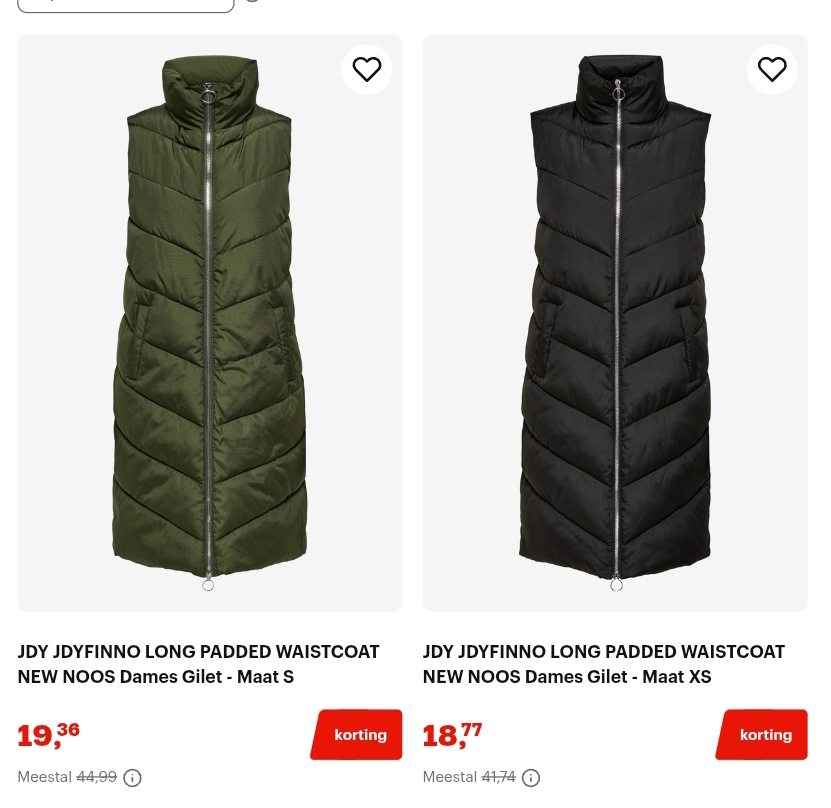 JDY lange bodywarmers vanaf 18,77€