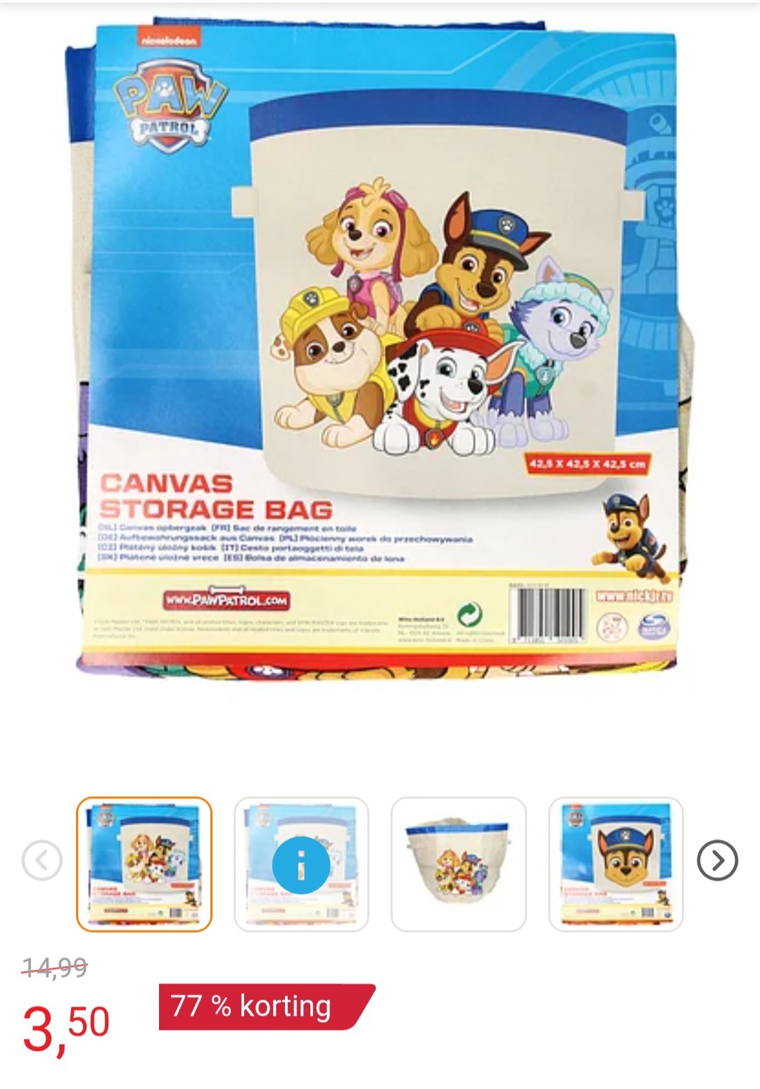 Canvas Opbergzak PAW Patrol -77%