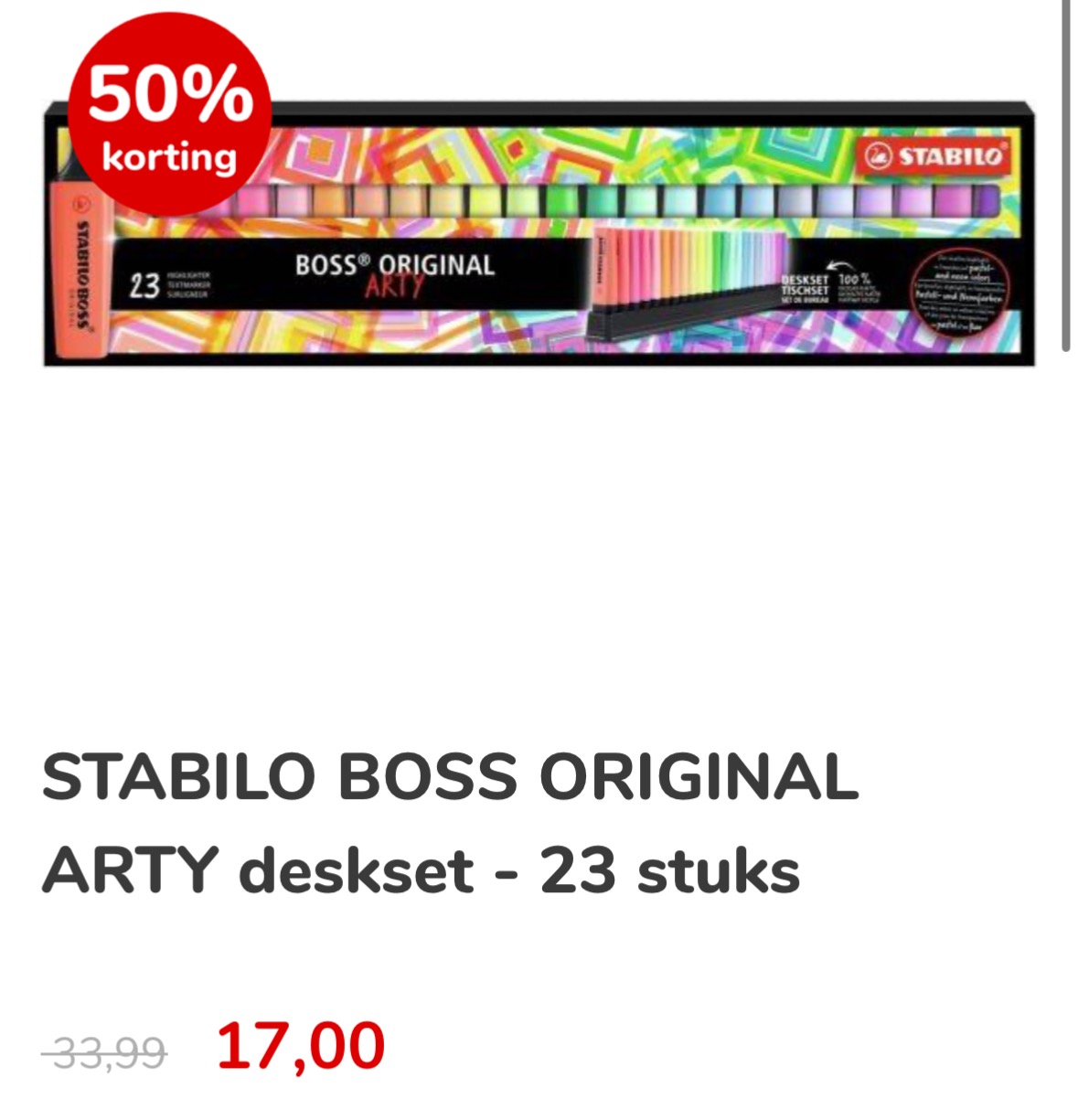 Stabilo Boss original Arty deskset