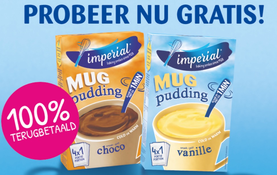 100% cashback op een deelnemend Imperial Mug Pudding