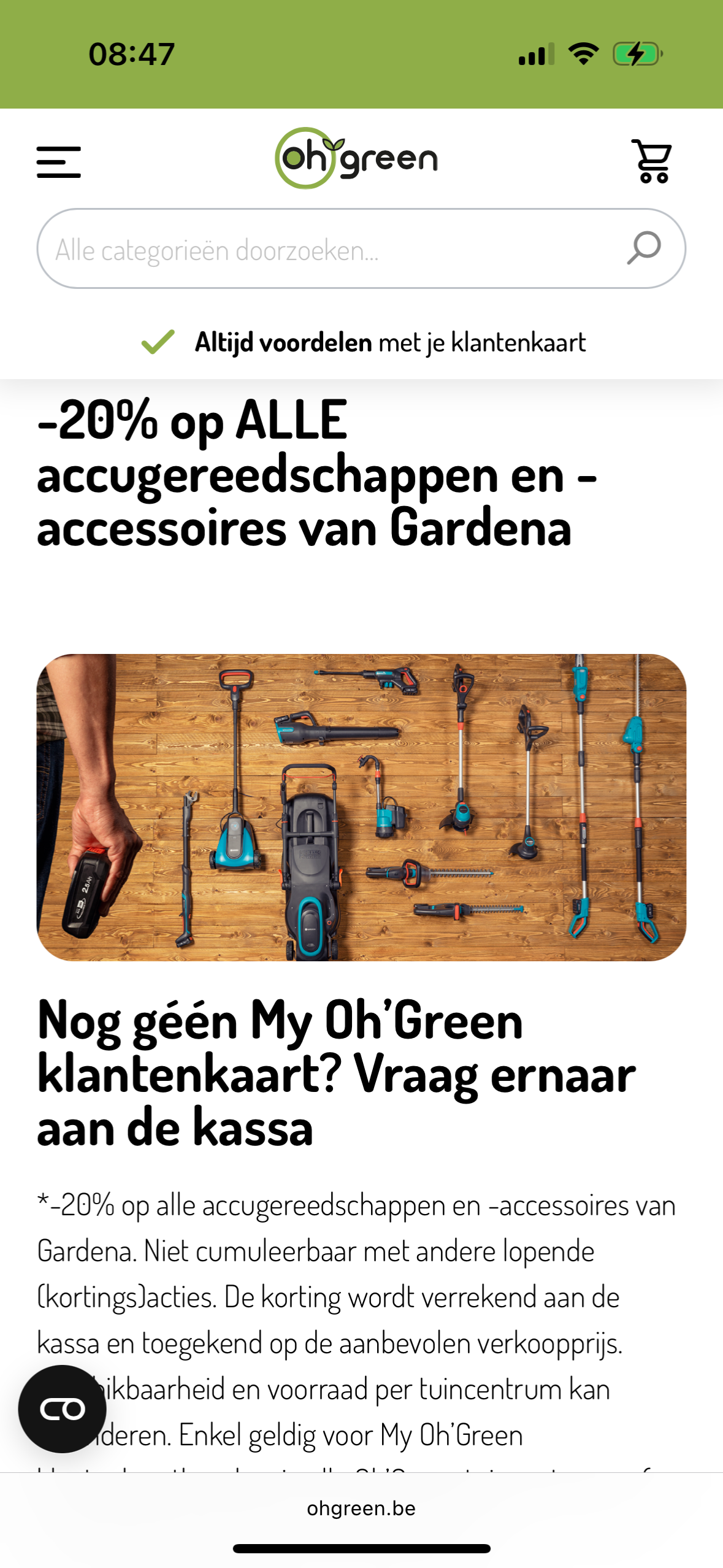-20% accugereedschappen en -accessoires van Gardena