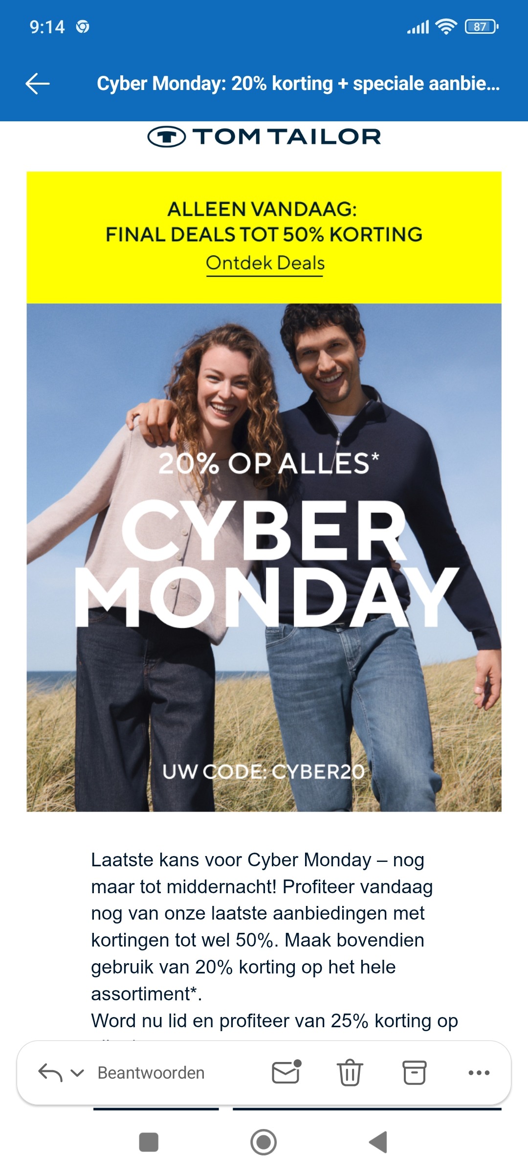 Tom tailor: 20% korting