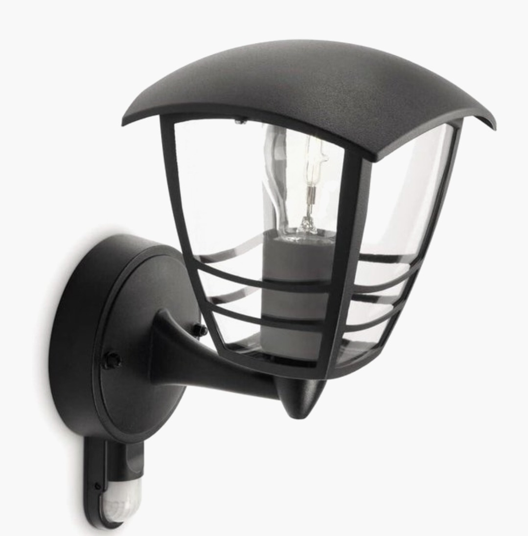 Philips Creek zwarte buiten wandlamp met bewegingssensor -53%