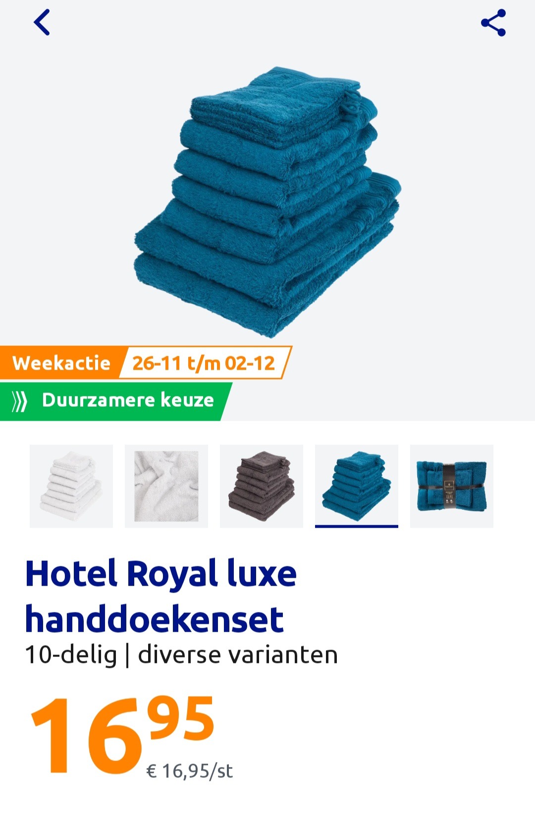 Hotel royal luxe handdoekenset 10-delig