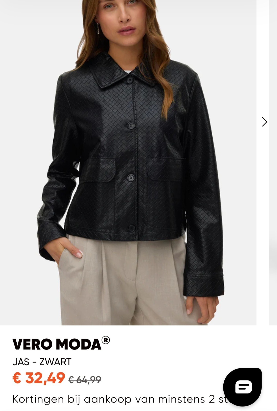 Vero Moda zwarte jas -50%