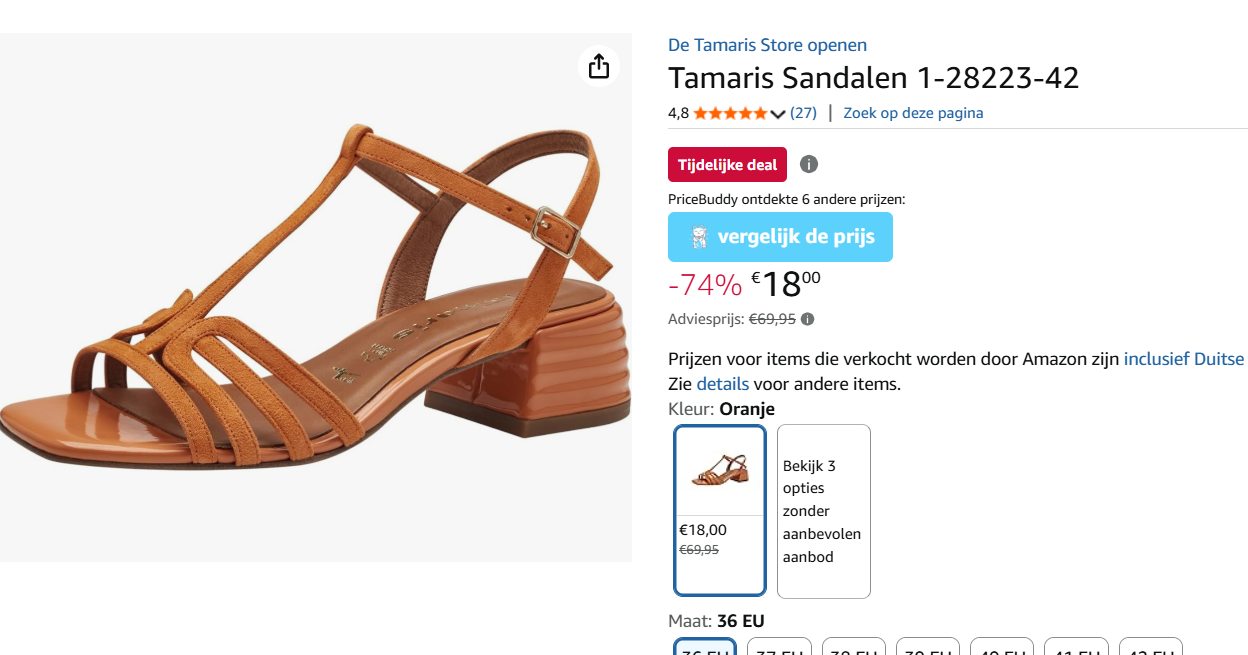Tamaris sandalen voor 18€ in maat 36