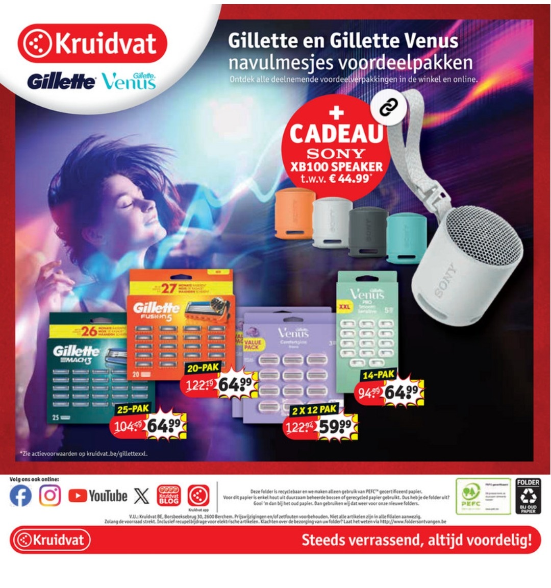 Koop Venus of Gillette navulmesjes bij Kruidvat en krijg een speaker cadeau