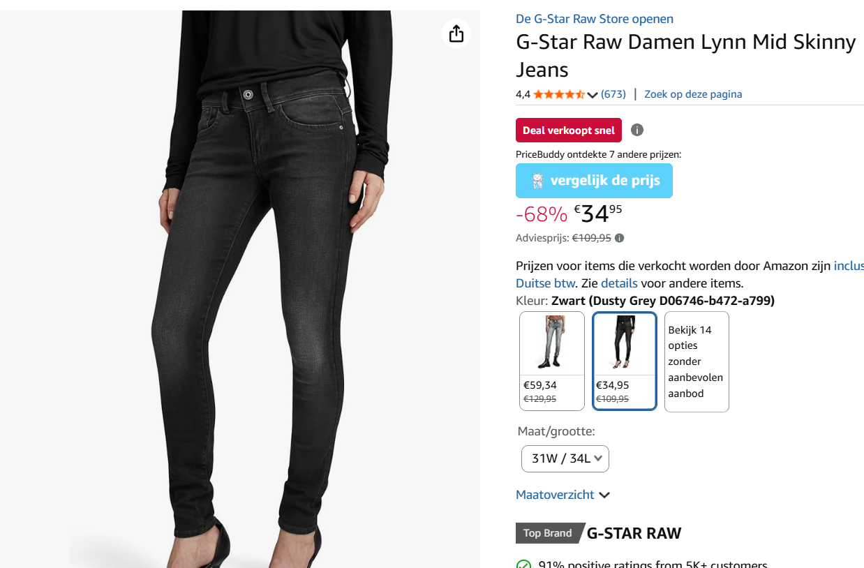 Kortingen tot -68% korting G star jeans dames