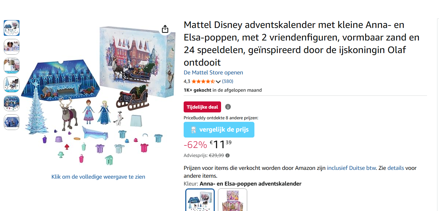 -62% korting op deze Adventskalender van Frozen