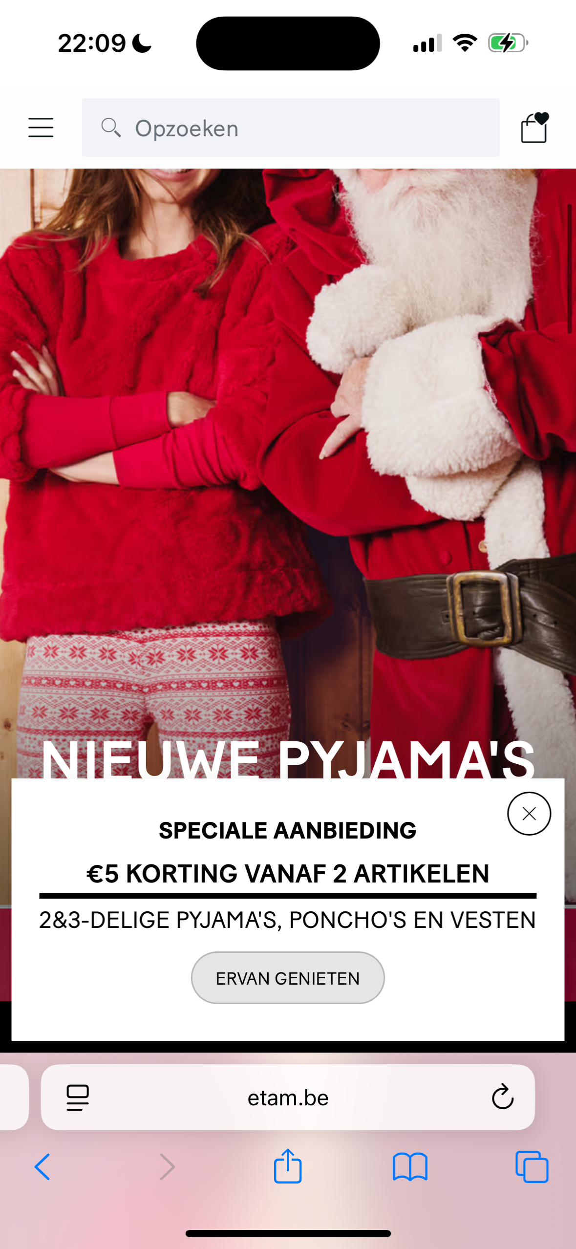 Bij Etam 5 euro korting bij 2 artikelen