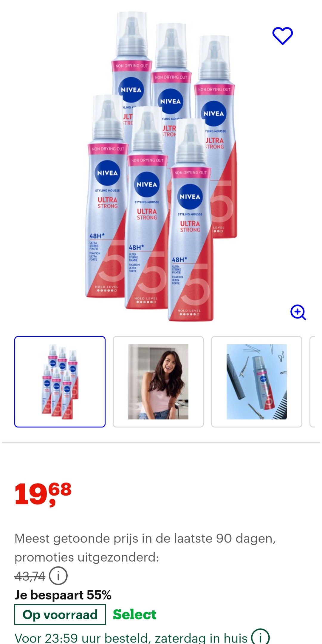 Nivea haarmousse 6×150ml -55%