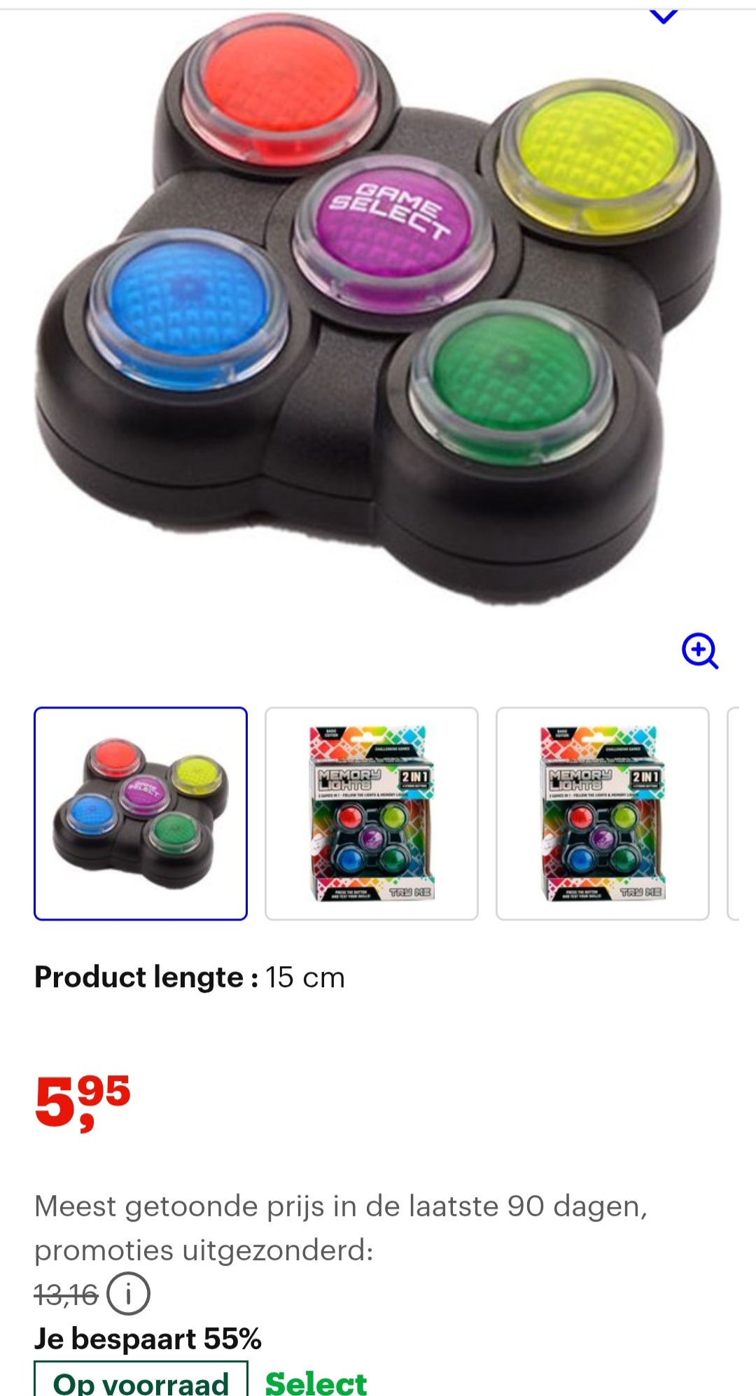 Memo volgspel 2 in 1 licht en geluid -55%