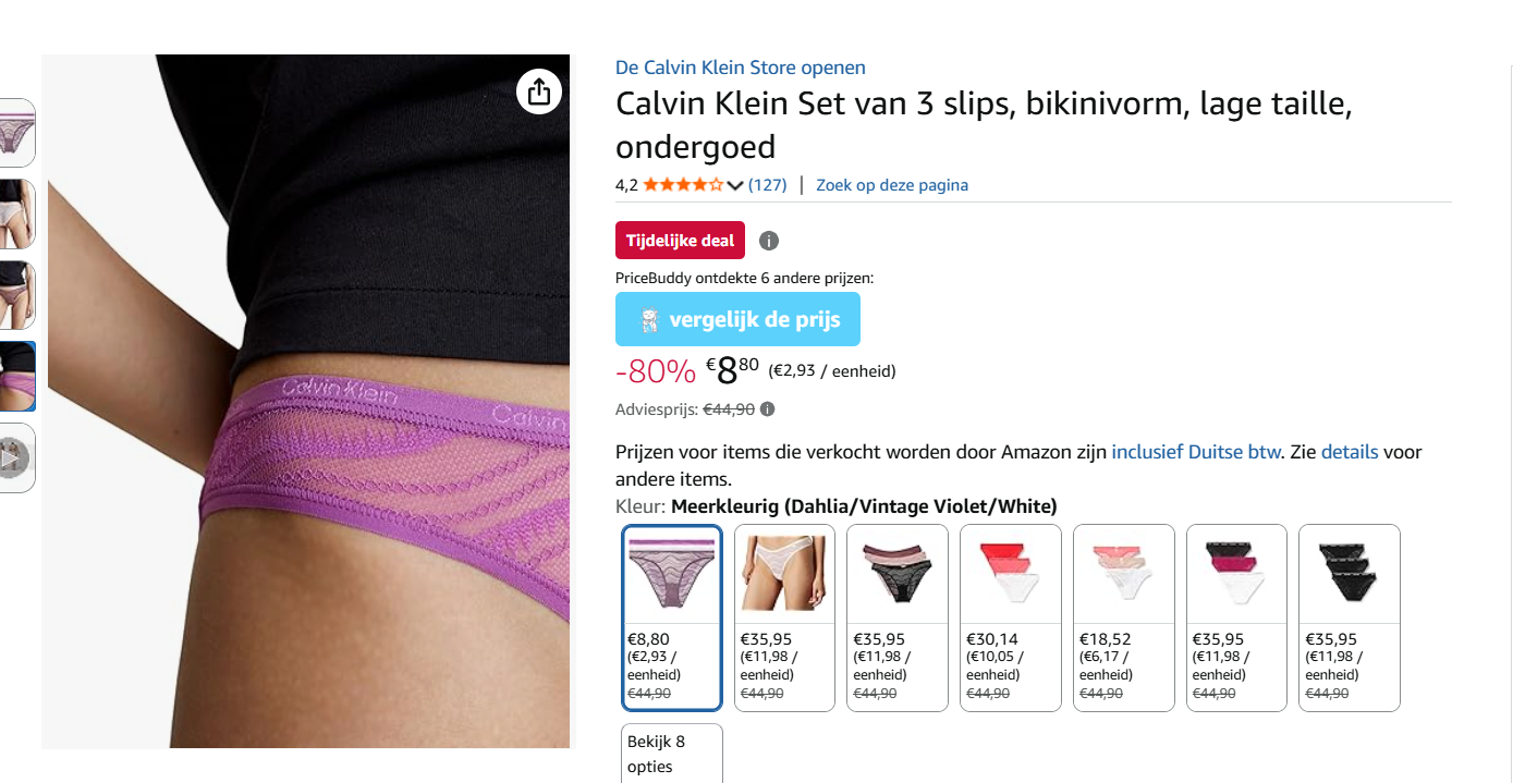 80% korting op Dames slips van Calvin Klein