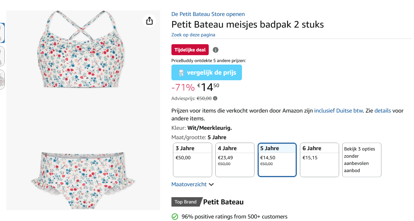 71% korting op Petit Bateau meisjes badpak